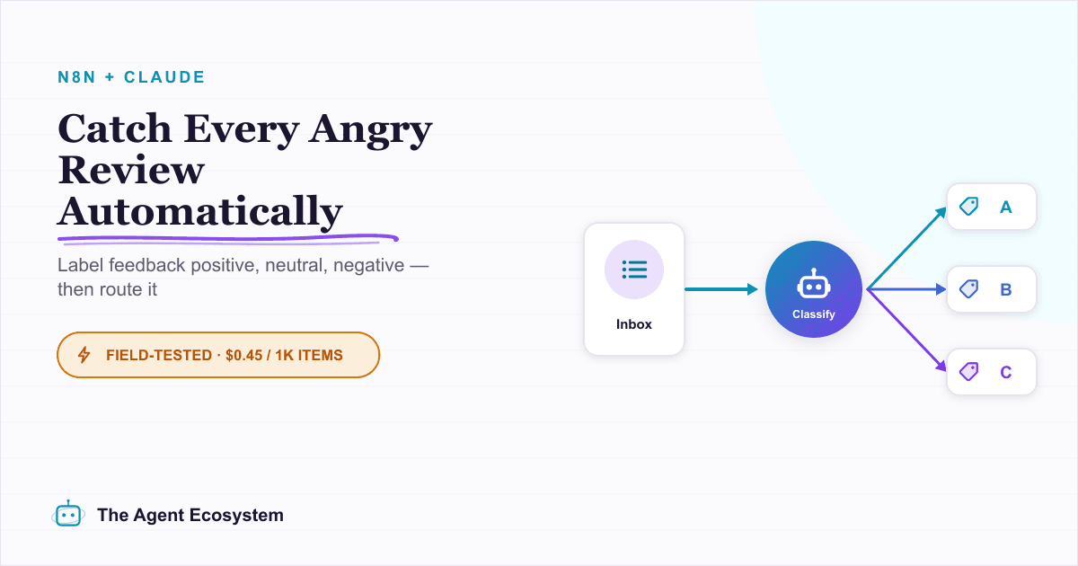 Run AI Sentiment Analysis in n8n (Reviews, Feedback & Support)