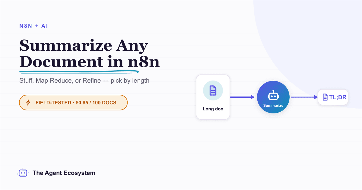 Summarize Long Documents in n8n with the AI Summarization Chain