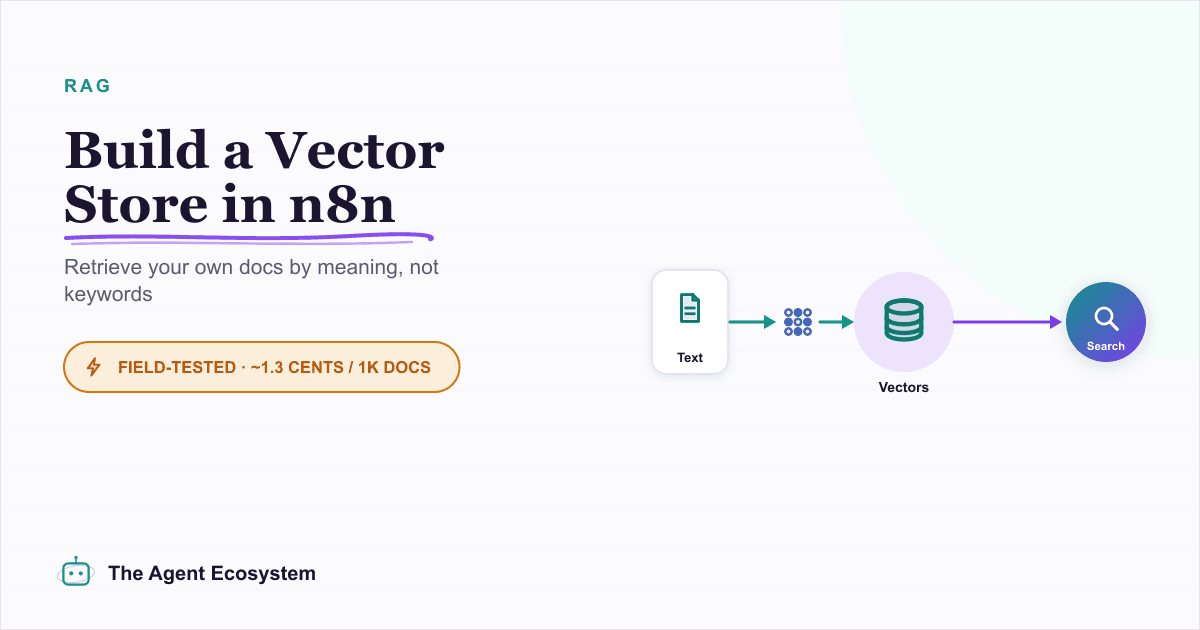 Build a Vector Store in n8n (Embeddings for RAG)