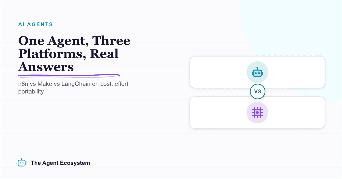 I Built the Same AI Agent in n8n, Make and LangChain: The Honest Difference