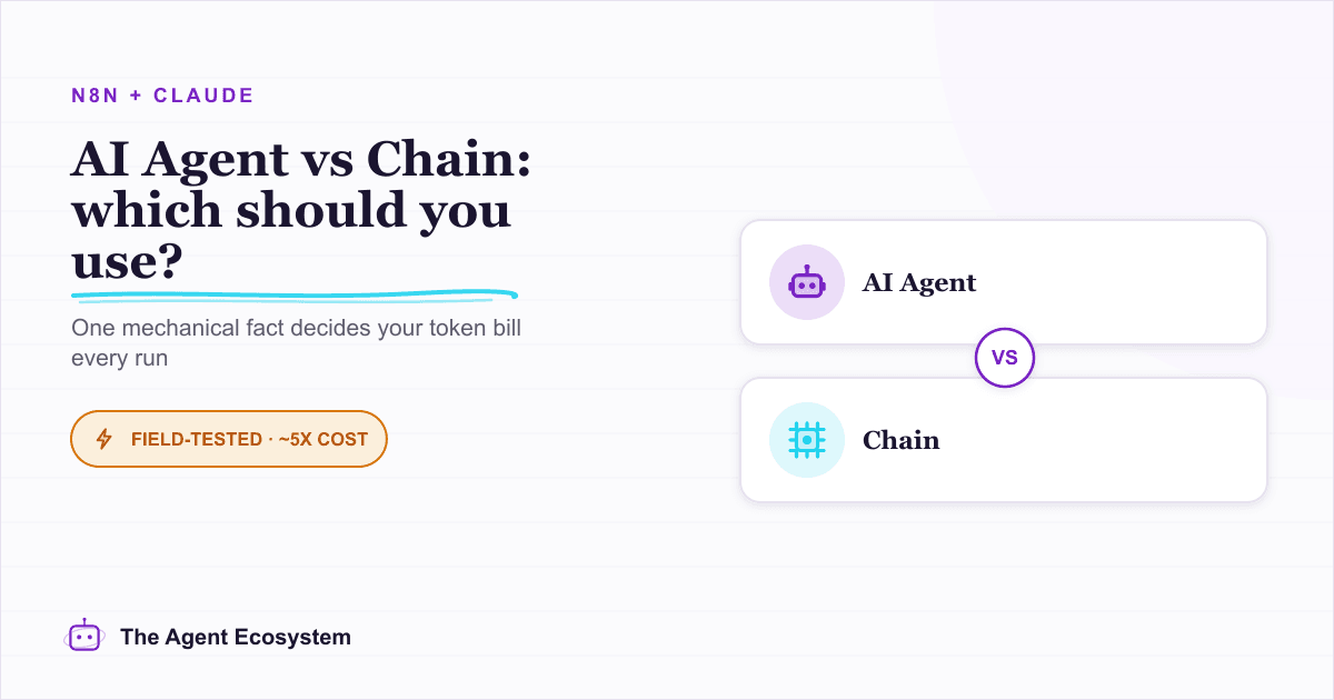 n8n AI Agent vs Chain: Which Should You Use? (2026)