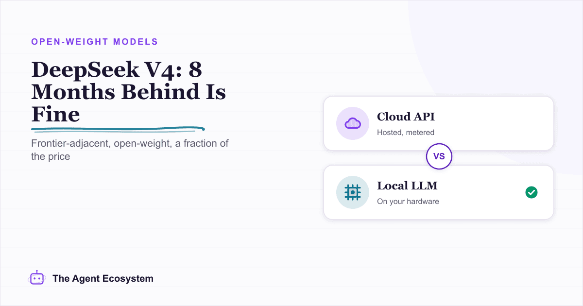 DeepSeek V4 Is '8 Months Behind' the Frontier. That's Fine.