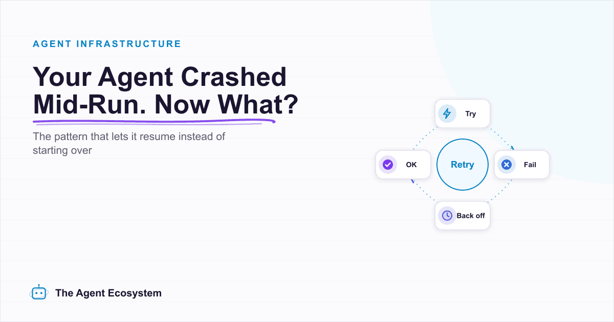 Your Agent Crashed at Hour 6. Here's Why It Didn't Restart From Zero.