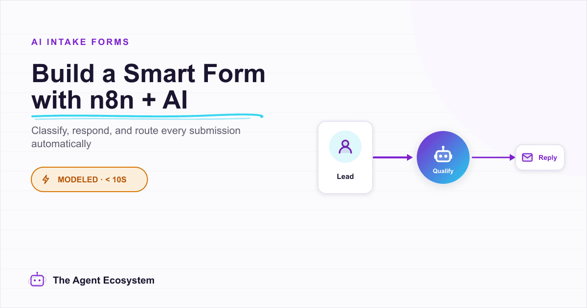 n8n Form Trigger + AI Agent: Build a Smart Intake Form